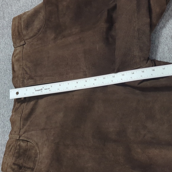 Vintage Margaret Godfrey Leather Suede Brown Pants Plus Size 20 - Picture 7 of 14